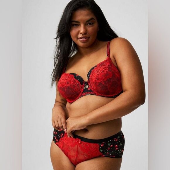 NWT Perfect T-Shirt Bra Very Cherry Rich Black 46DD - Picture 5 of 10